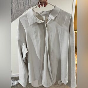 Lululemon Athletica Cream Button-Up Shirt